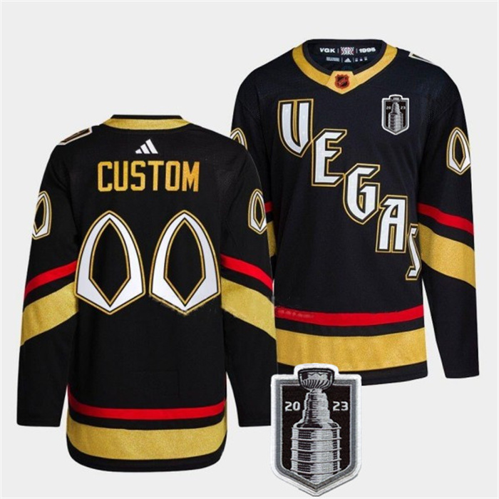 Personalized Men’s Vegas Golden Knights Active Player Black 2023 Stanley Cup Final Stitched Jersey