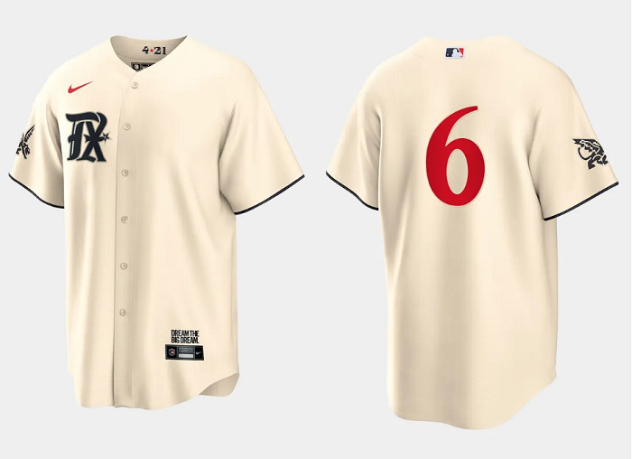 Personalized Men’s Texas Rangers #6 Josh Jung Cream 2023 City Connect Cool Base Stitched Baseball Jersey