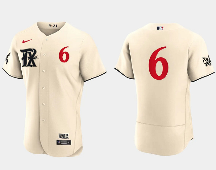 Personalized Men’s Texas Rangers #6 Josh Jung Cream 2023 City Connect Flex Base Stitched Baseball Jersey