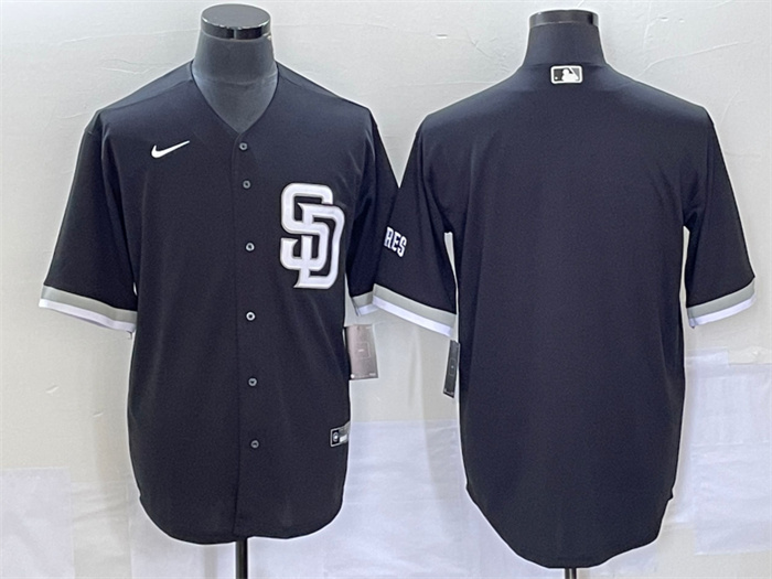 Personalized Men’s San Diego Padres Blank Black Cool Base Stitched Baseball Jersey