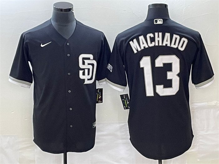 Personalized Men’s San Diego Padres #13 Manny Machado Black Cool Base Stitched Baseball Jersey