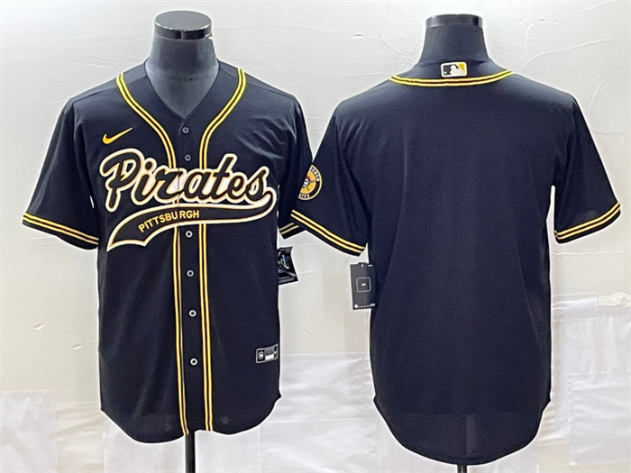 Personalized Men’s Pittsburgh Pirates Blank Black Cool Base Stitched Baseball Jersey