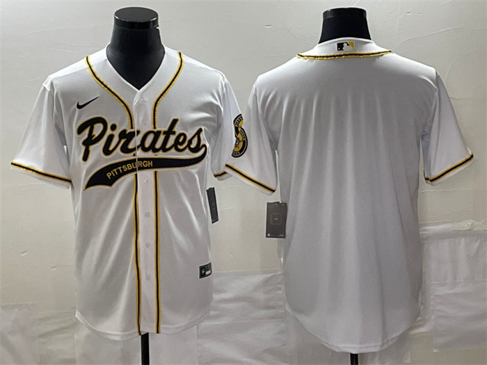 Personalized Men’s Pittsburgh Pirates Blank White Cool Base Stitched Baseball Jersey