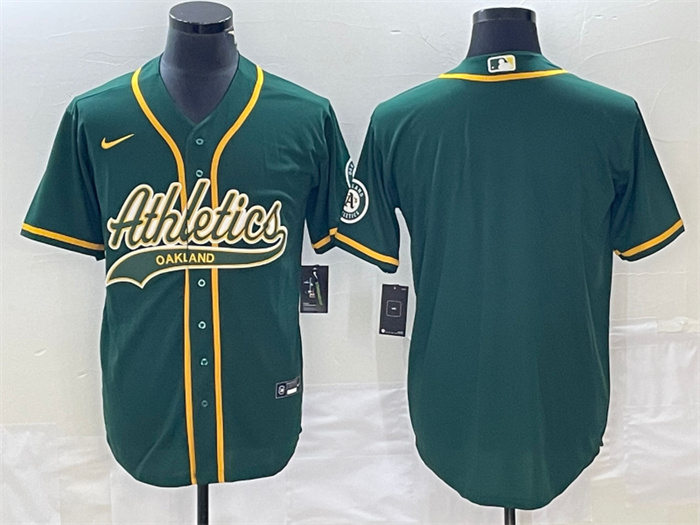 Personalized Men’s Oakland Athletics Blank Green Cool Base Stitched Baseball Jersey