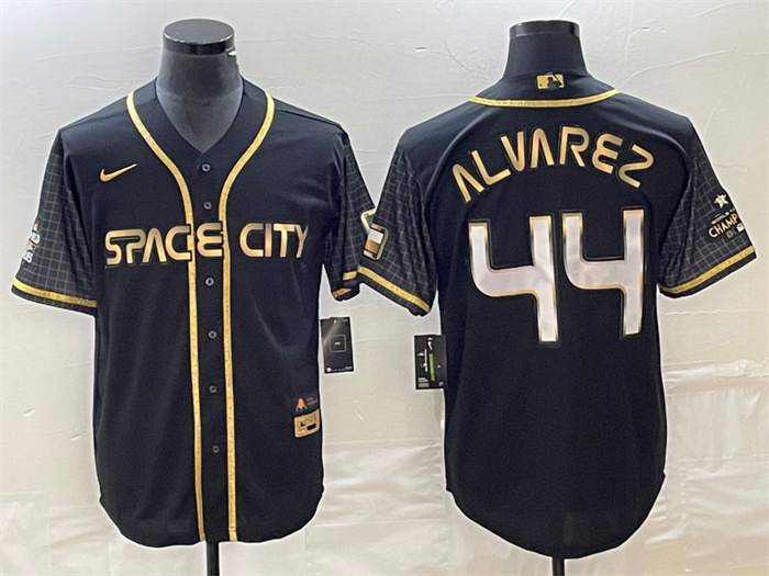 Personalized Men’s Houston Astros #44 Yordan Alvarez Black City Connect Cool Base Stitched Baseball Jersey