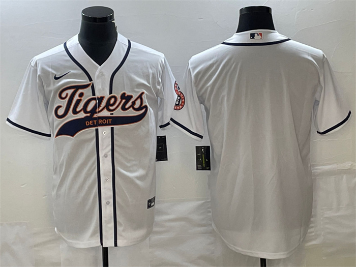 Personalized Men’s Detroit Tigers Blank White Cool Base Stitched Baseball Jersey