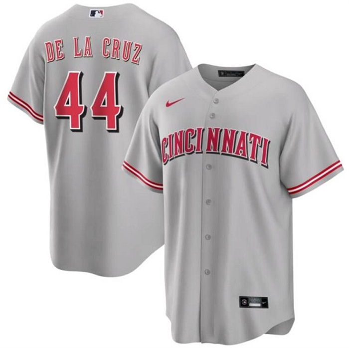 Personalized Men’s Cincinnati Reds #44 Elly De La Cruz Gray Cool Base Stitched Baseball Jersey