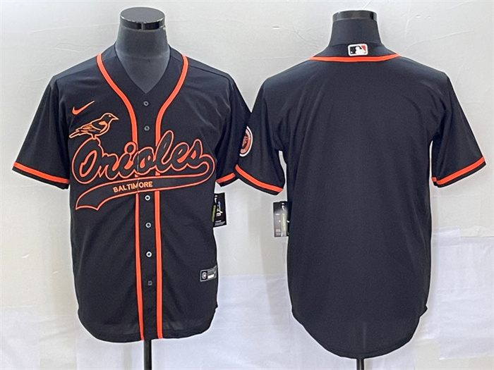 Personalized Men’s Baltimore Orioles Blank Black Cool Base Stitched Jersey 2