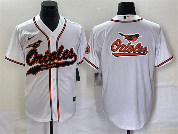 Personalized Men’s Baltimore Orioles White Team Big Logo Cool Base Stitched JerseyS