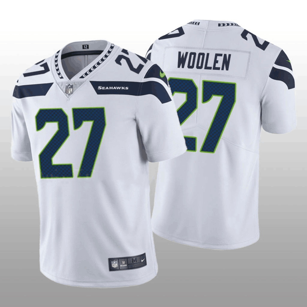 Personalized Men’s Seattle Seahawks #27 Tariq Woolen White Untouchable Stitched Football Jersey