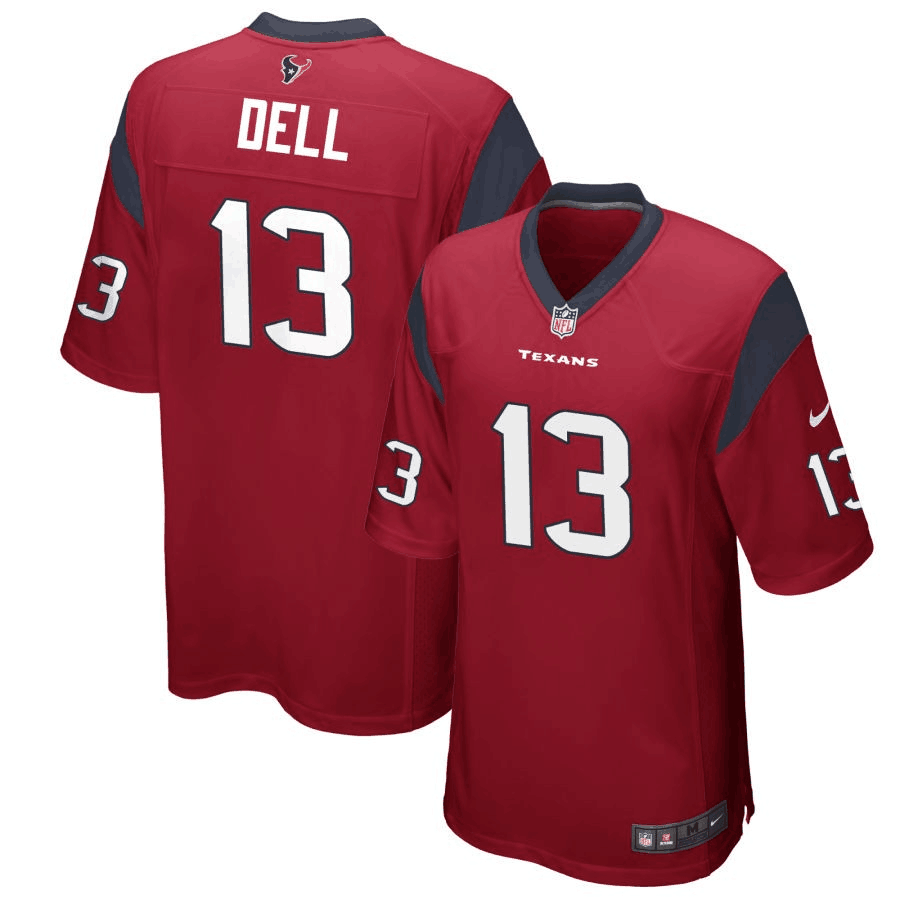 Personalized Men’s Houston Texans #Tank Dell Red Stitched Game Jersey