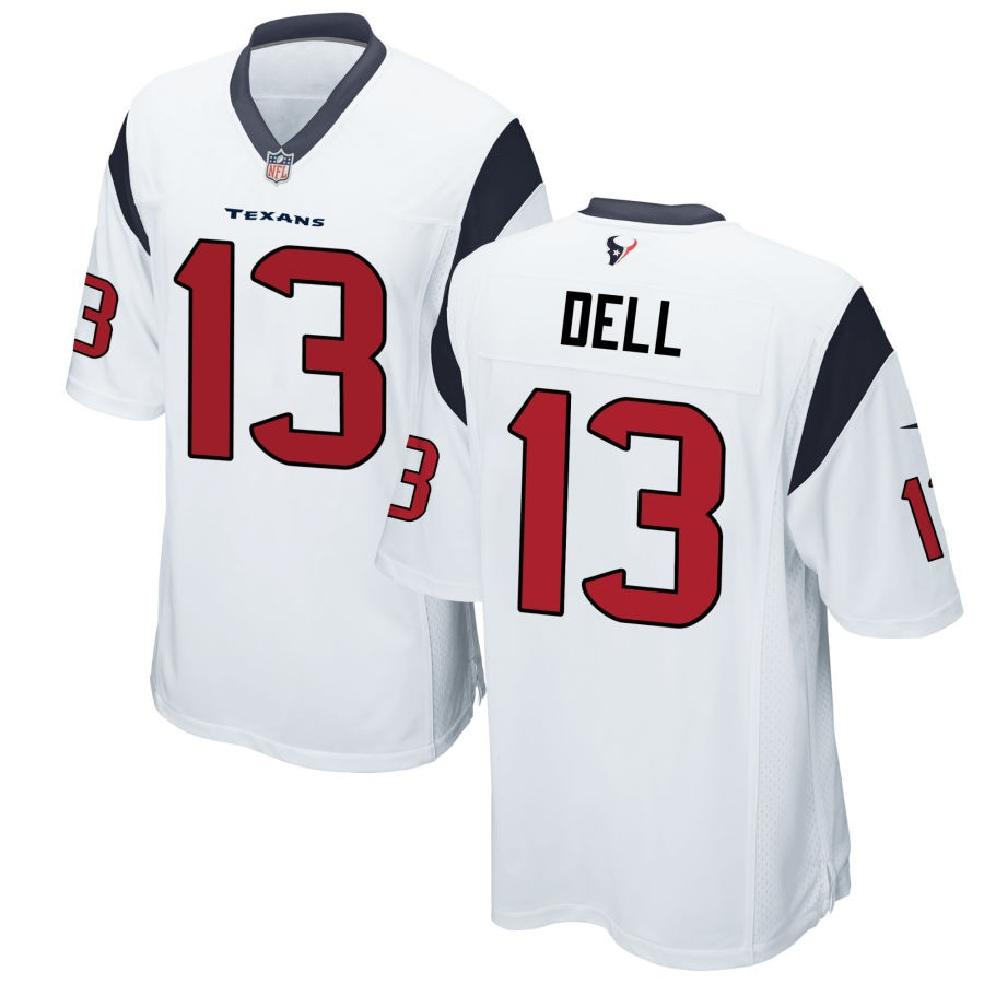 Personalized Men’s Houston Texans #Tank Dell White Stitched Game Jersey (1)