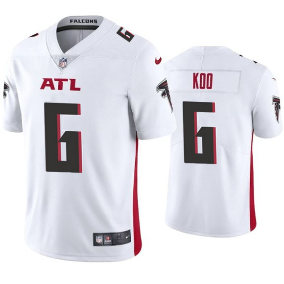 Personalized Men’s Atlanta Falcons #6 Younghoe Koo New White Untouchable Limited Stitched Jersey