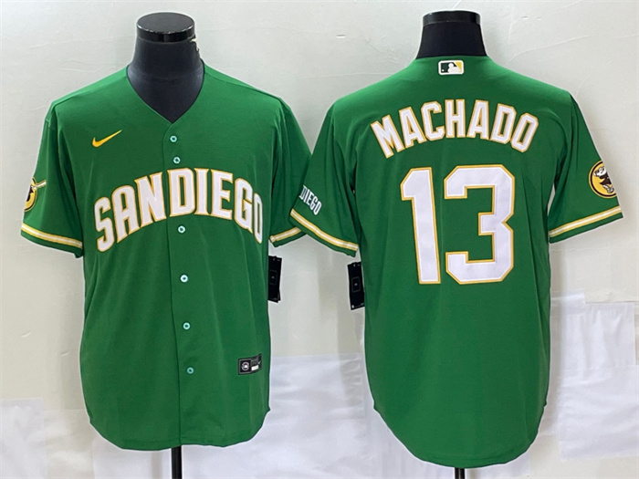 Personalized Men’s San Diego Padres #13 Manny Machado Green Cool Base Stitched Baseball Jersey