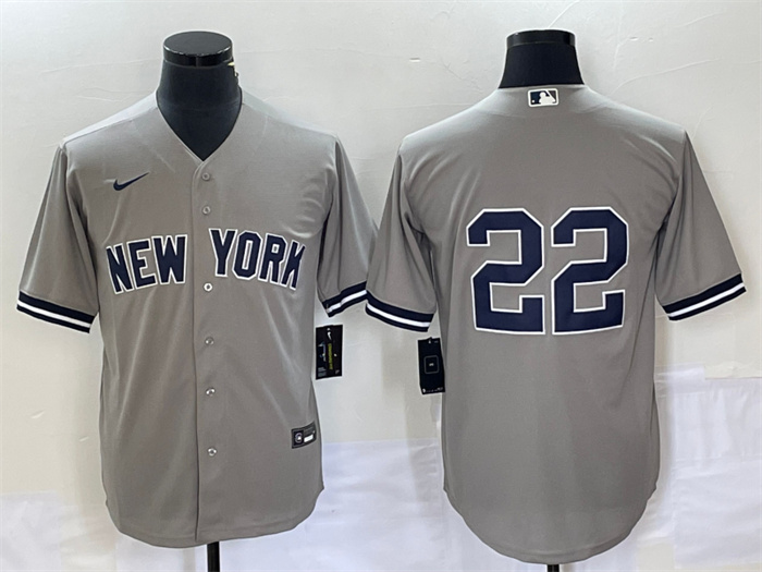 Personalized Men’s New York Yankees #22 Harrison Bader Gray Cool Base Stitched Baseball Jersey