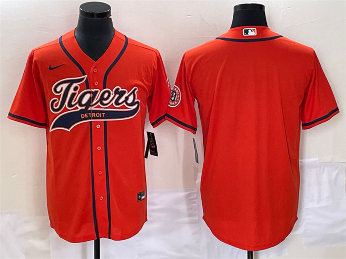 Personalized Men’s Detroit Tigers Blank Orange Cool Base Stitched Baseball Jersey