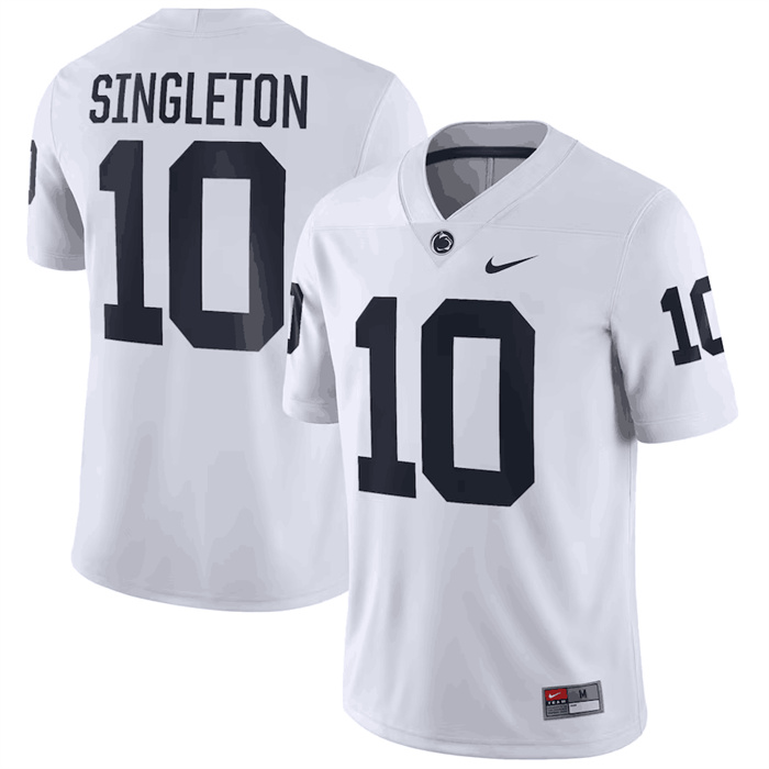 Personalized Penn State Nittany Lions #10 Nicholas Singleton white Lions NIL Football Jerseys