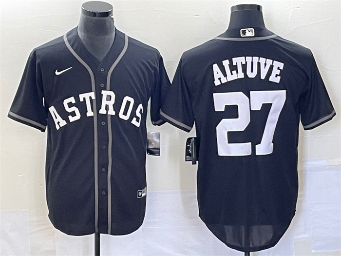 Personalized Men’s Houston Astros #27 Jose Altuve Black Cool Base Stitched Baseball Jersey