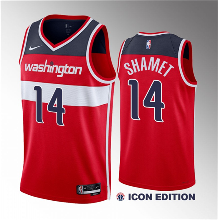 Personalized Men’s Washington Wizards #14 Landry Shamet Red Icon Edition Stitched Jersey