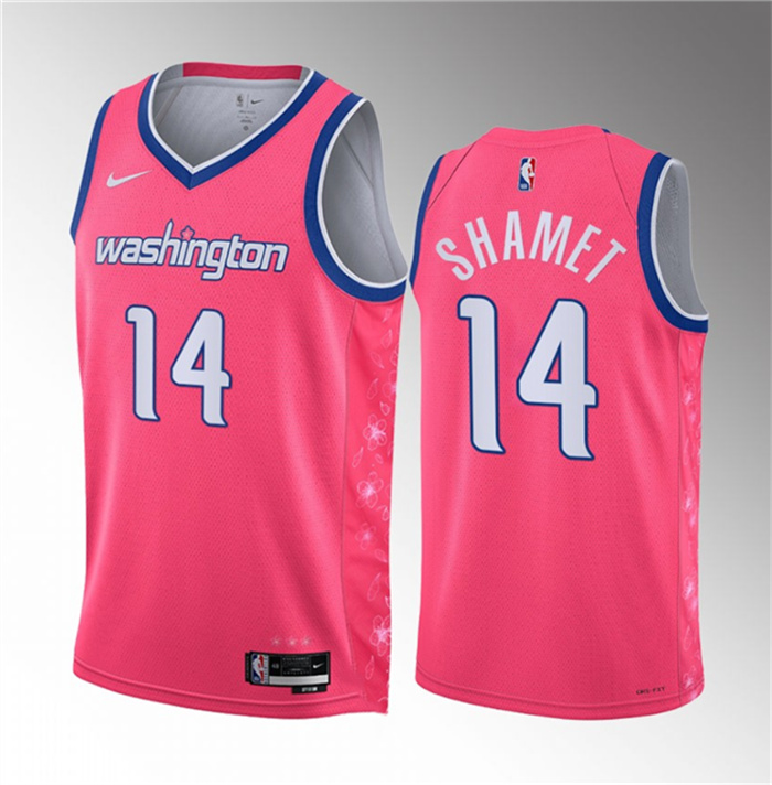 Personalized Men’s Washington Wizards #14 Landry Shamet Pink 2023 City Edition Stitched Jersey