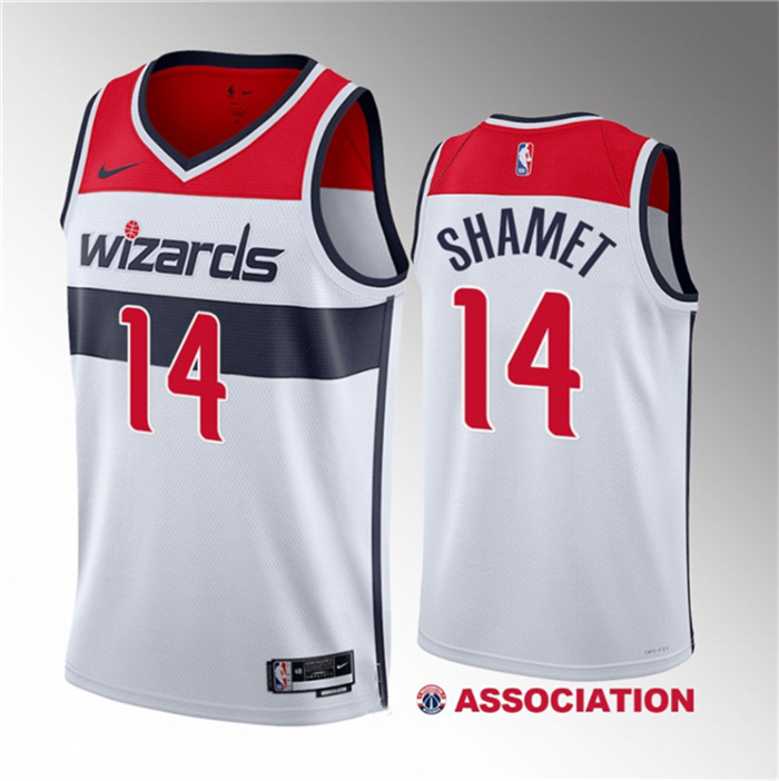 Personalized Men’s Washington Wizards #14 Landry Shamet White Association Edition Stitched Jersey