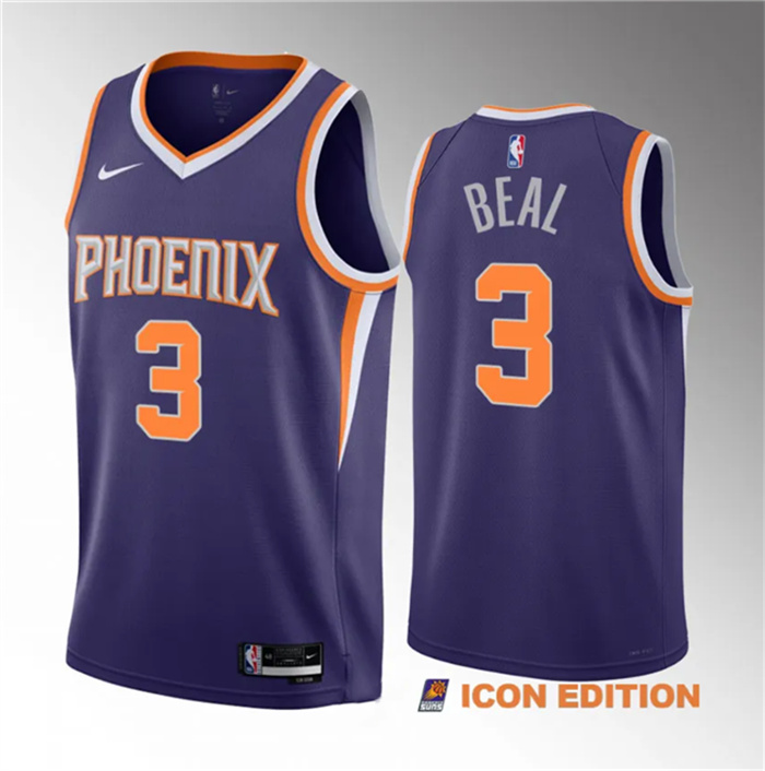 Personalized Men’s Phoenix Suns #3 Bradley Beal Purple Icon Edition Stitched Basketball Jersey