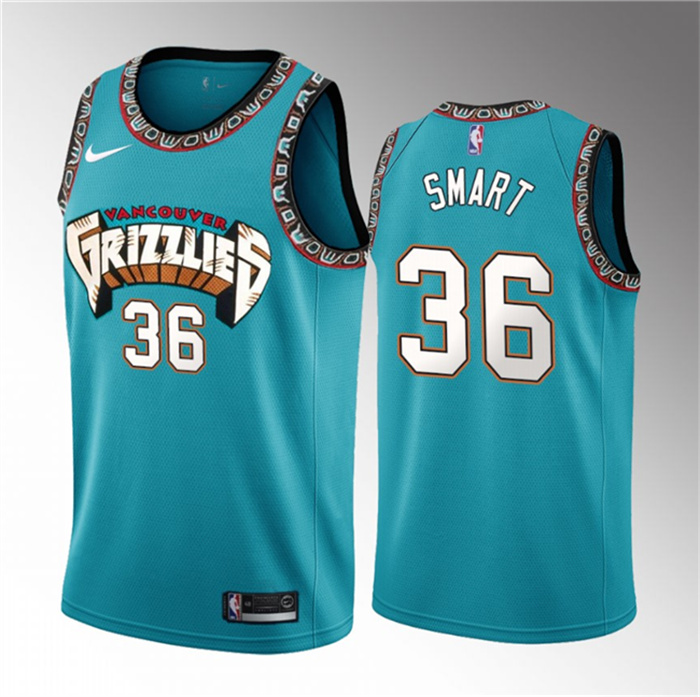 Personalized Men’s Memphis Grizzlies #36 Marcus Smart Teal Classic Edition Stitched Basketball Jersey
