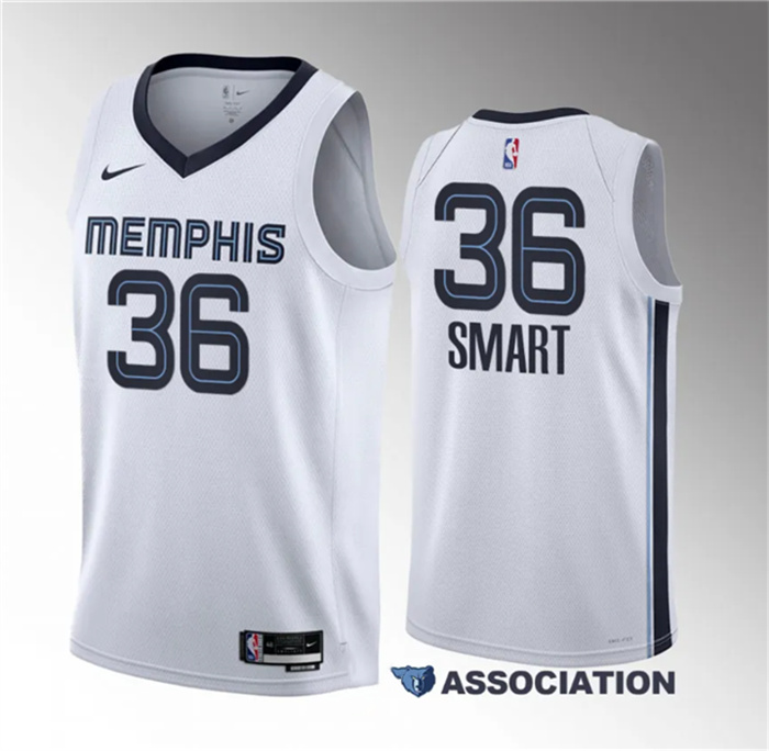Personalized Men’s Memphis Grizzlies #36 Marcus Smart White Association Edition Stitched Basketball Jersey