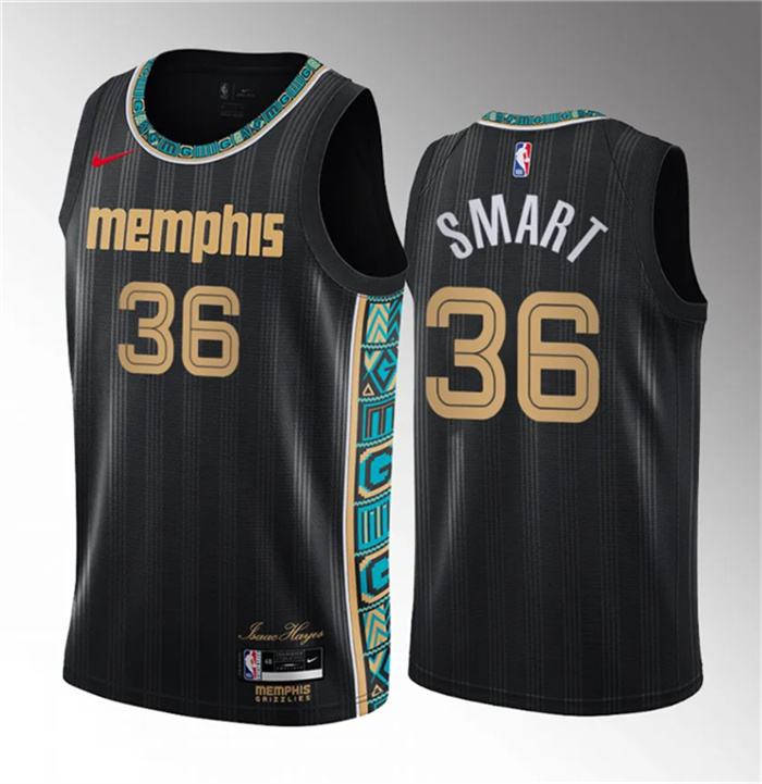 Personalized Men’s Memphis Grizzlies #36 Marcus Smart Black 2020 21 City Edition Stitched Basketball Jersey