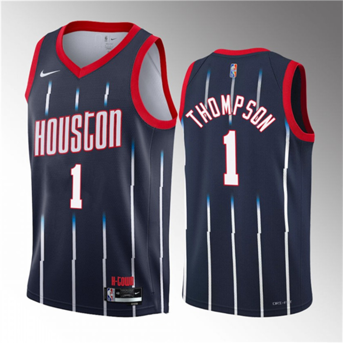 Personalized Men’s Houston Rockets #1 Amen Thompson Navy 2023 Draft City Edition Stitched Basketball Jersey