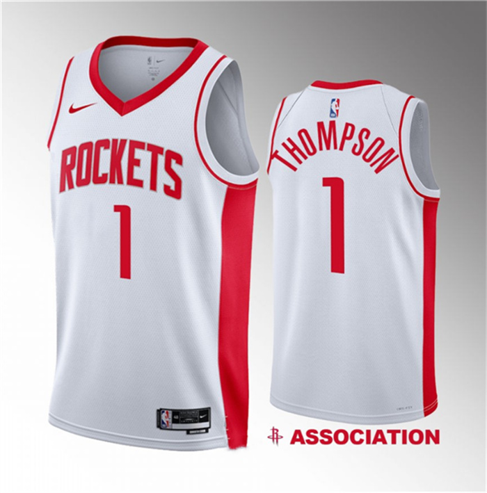 Personalized Men’s Houston Rockets #1 Amen Thompson White 2023 Draft Association Edition Stitched Basketball Jersey