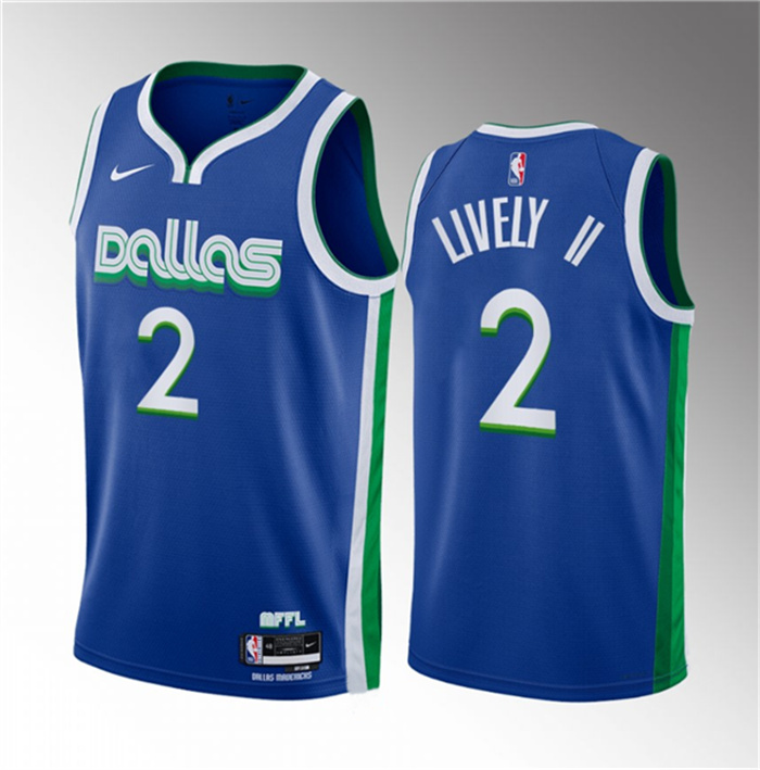 Personalized Men’s Dallas Mavericks #2 Dereck Lively II Blue 2023 Draft City Edition Stitched Basketball Jersey