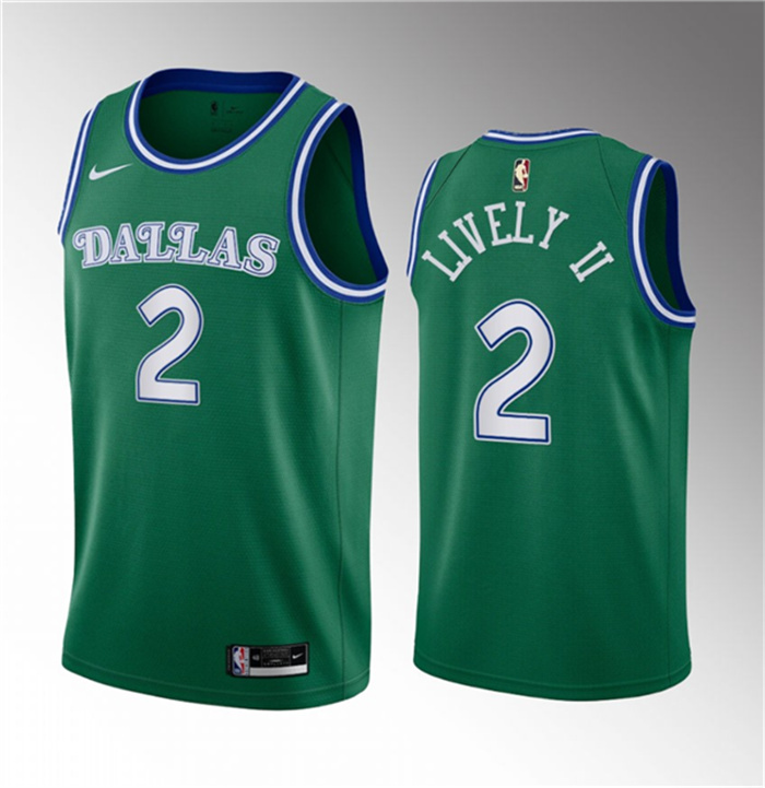 Personalized Men’s Dallas Mavericks #2 Dereck Lively II Green 2023 Draft Classic Edition Stitched Basketball Jersey