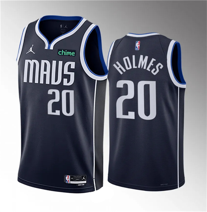 Personalized Men’s Dallas Mavericks #20 Richaun Holmes Navy 2023 Draft Statement Edition Stitched Basketball Jersey