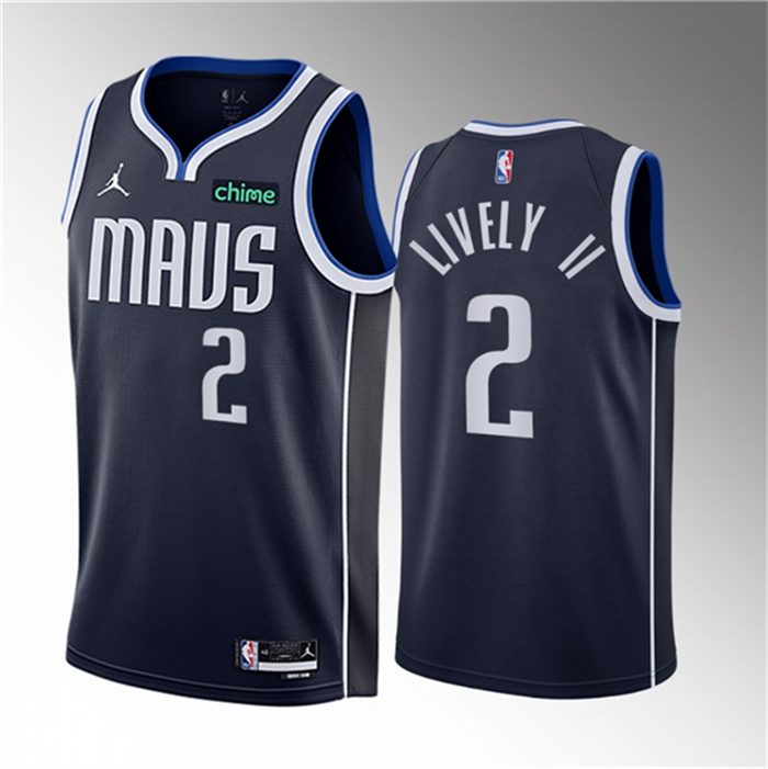 Personalized Men’s Dallas Mavericks #2 Dereck Lively II Navy 2023 Draft Statement Edition Stitched Basketball Jersey