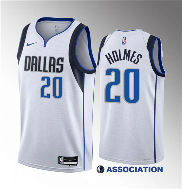 Personalized Men’s Dallas Mavericks #20 Richaun Holmes White 2023 Draft Association Edition Stitched Basketball Jersey