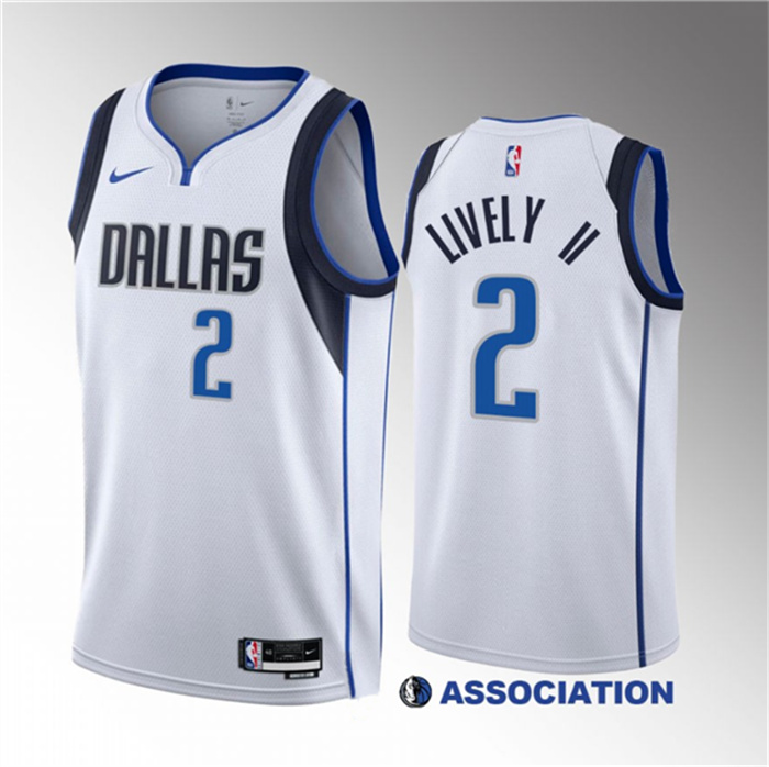 Personalized Men’s Dallas Mavericks #2 Dereck Lively II White 2023 Draft Association Edition Stitched Basketball Jersey