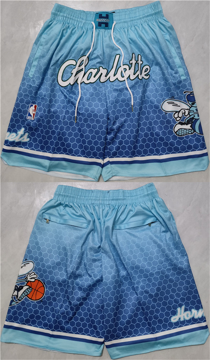 Personalized Men’s Charlotte Hornets Teal Blue Shorts