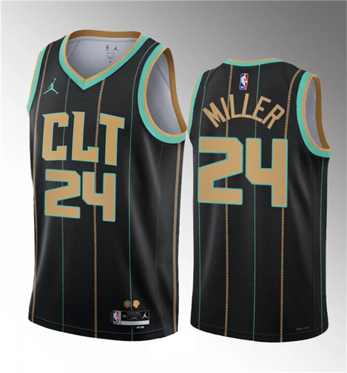 Personalized Men’s Charlotte Hornets #24 Brandon Miller Black 2022 23 Draft City Edition Stitched Basketball Jersey