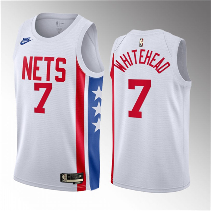 Personalized Men’s Brooklyn Nets #7 Dariq Whitehead White 2023 Draft Classic Edition Stitched Basketball Jersey