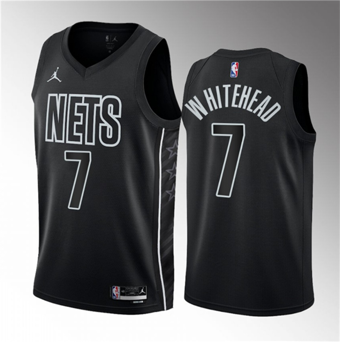 Personalized Men’s Brooklyn Nets #7 Dariq Whitehead Black 2023 Draft Statement Edition Stitched Basketball Jersey