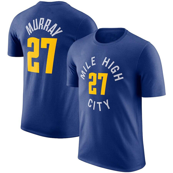 Personalized Men’s Denver Nuggets #27 Jamal Murray Blue T-Shirt