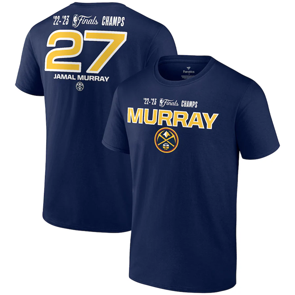 Personalized Men’s Denver Nuggets #27 Jamal Murray Navy Name & Number T-Shirt