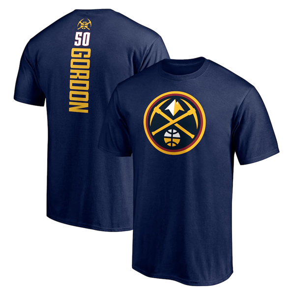 Personalized Men’s Denver Nuggets #50 Aaron Gordon Navy Name & Number T-Shirt