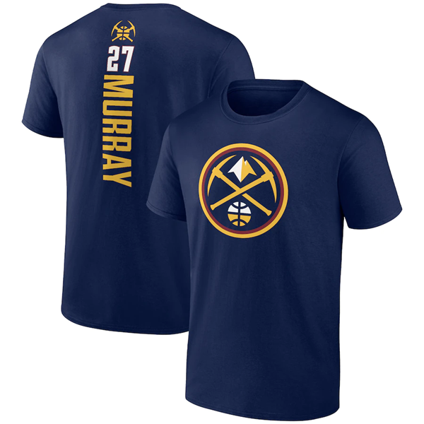 Personalized Men’s Denver Nuggets #27 Jamal Murray Navy Name & Number T-Shirt 1