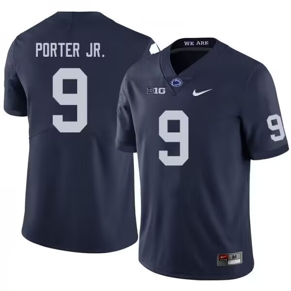 Personalized Men’s Penn State Nittany Lions #9 Joey Porter Jr. Navy Stitched Jersey