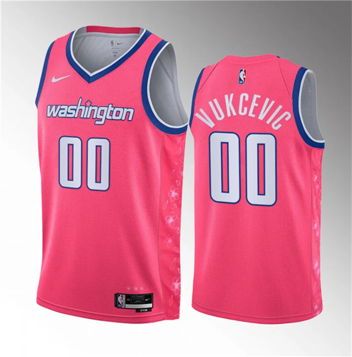 Personalized Men’s Washington Wizards #00 Tristan Vukcevic Pink 2023 Draft City Edition Stitched Jersey