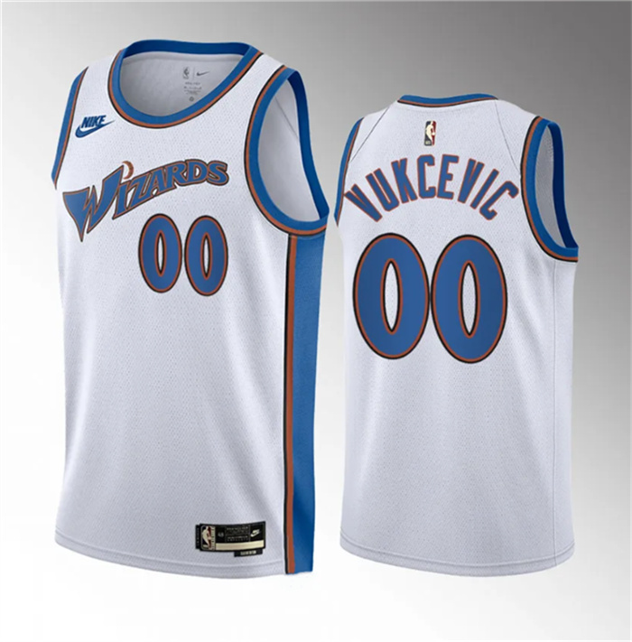 Personalized Men’s Washington Wizards #00 Tristan Vukcevic White 2023 Draft Classic Edition Stitched Jersey