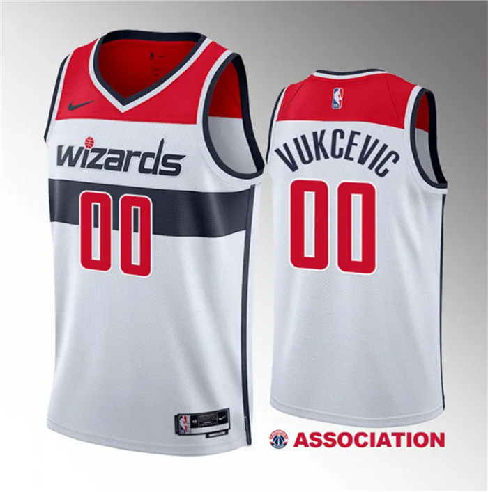 Personalized Men’s Washington Wizards #00 Tristan Vukcevic White 2023 Draft Association Edition Stitched Jersey