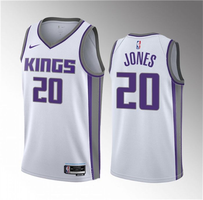 Personalized Men’s Sacramento Kings #20 Colby Jones White 2023 Draft Association Edition Stitched Jersey